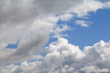 blue sky with big cloud and raincloud, art of nature beautiful and copy space for add text