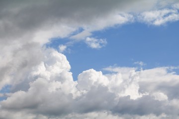 blue sky with big cloud and raincloud, art of nature beautiful and copy space for add text