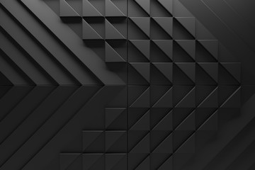 Background black abstract curve background 3D Rendering