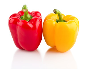 Bright red and yellow peppers
