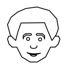 silhouette face happy man icon, vector illustraction design image