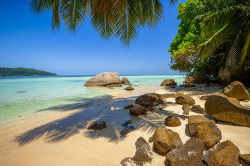 Beach of the Seychelles, Island Mahé, Beach Anse a la Mouche