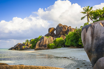 Beach of the Seychelles, Island La Digue, Beach Source d'Argent