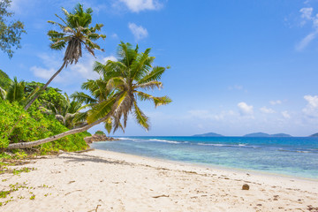 Plakat Beach of the Seychelles, Island La Digue, Beach Anse Fourmis
