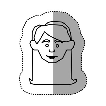 figure face happy woman icon, vector illustraction design image