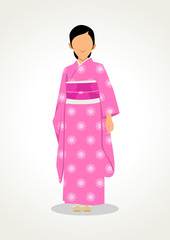 Japanese lady in traditional costume kimono