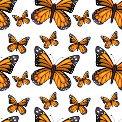 Seamless background design with butterflies