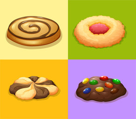 Four types of cookies