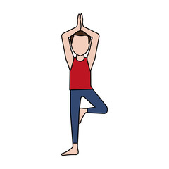 man doing yoga yogi icon image vector illustration design 