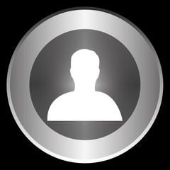 Contact icon on a circle isolated on a black background