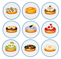 Different flavors of donuts