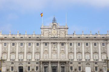 Fototapeta na wymiar Royal Palace of Madrid, Spain. Facade