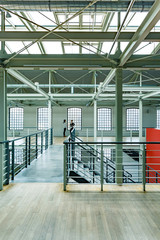 Warehouse interior with stairs