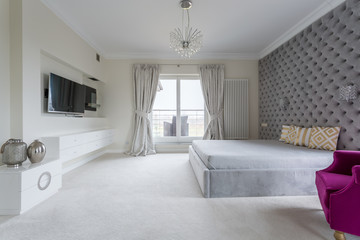 Fototapeta premium White modern bedroom