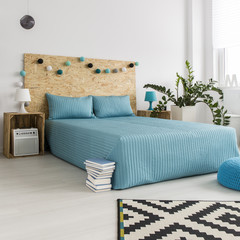Bedroom with DIY hipster furnitures