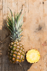 pineapple on a wooden board