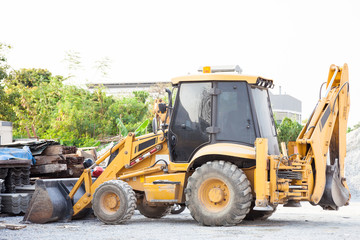 Backhoe on construction site