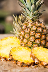 pineapple on a wooden board