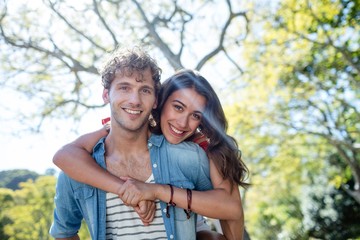 Young couple embracing each other