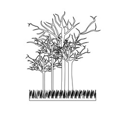 figure leafless trees icon, vector illustraction design image
