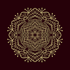 Ornate abstract color mandala element