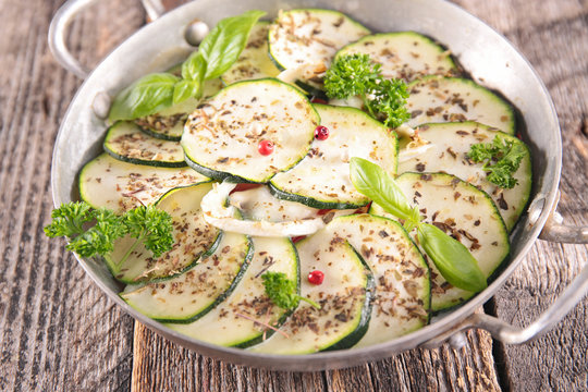 courgette and herbs