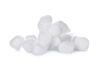 cotton wool on white background