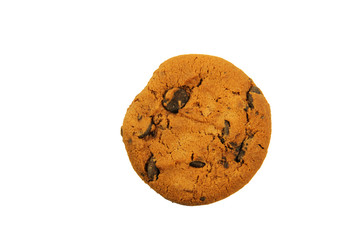 Chocolate chip cookie isolated on white background