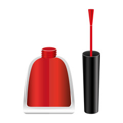 red nails polish icon, vector illustraction design image