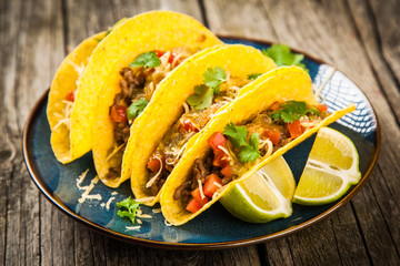 Mexican tacos with beef