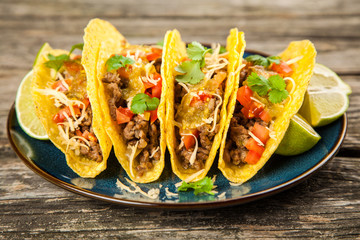 Mexican tacos with beef