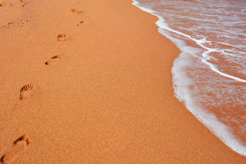 Fototapeta na wymiar Surf of the sandy beach