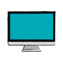 monitor computer icon over white background. vector illustration