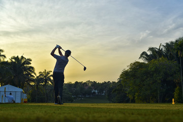 Silhouette of Golfer