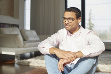 Fototapeta premium Handsome young African American man portrait