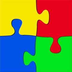 Colorful puzzle, 3d illustration