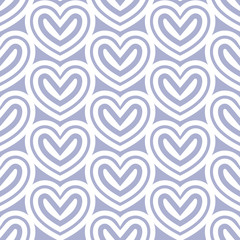 White heart row. Abstract seamless pattern,  illustration.