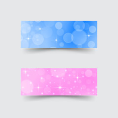 Banners with abstract circles and stars. 