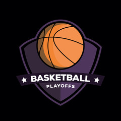 Isolated basketball emblem
