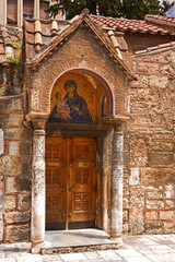 Fototapeta na wymiar Greek Orthodox church in Athens, Greece. Church of Panaghia Kapnikarea. One of the oldest Christian churches in Athens.