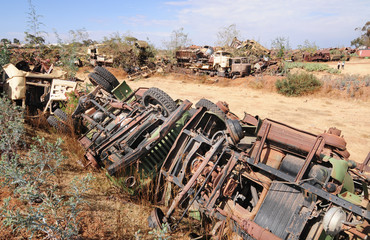 Eritrea’s War of Independence Tank Graveyard  in Asmara 
