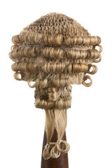 Court wig on white