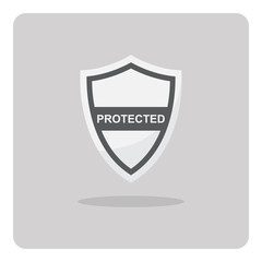 Vector of flat icon, Protection shield  on isolated background