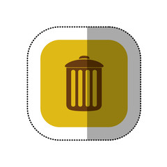 yellow symbol trash can icon, vector illustraction design