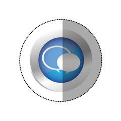 blue symbol round chat bubbles icon, vector illustraction design