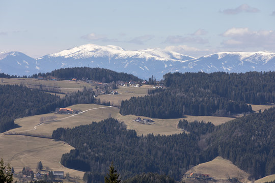 Blick vom steirischen Almenland zur Gleinalm, Steiermark,Österreich