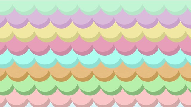 Colorful flat 3d Abstract Background loop for text or logo. fashion and music background. Creative animated pattern background for children or babies. Pastel colors background. waves background.