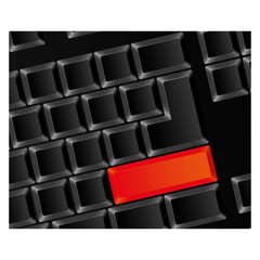 Obraz premium computer keyboard with red button, vector illustraction design