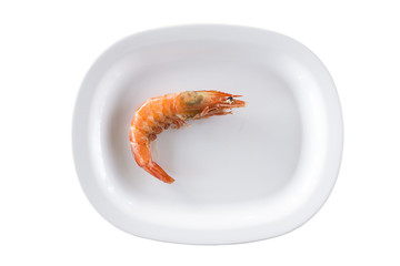 Fried shrimp in white bowl isolated on white background with clipping path.
