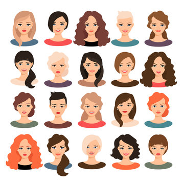 Types Female Hairstyles Cartoon Black Icons Stock Vector (Royalty Free)  1266522547 | Shutterstock